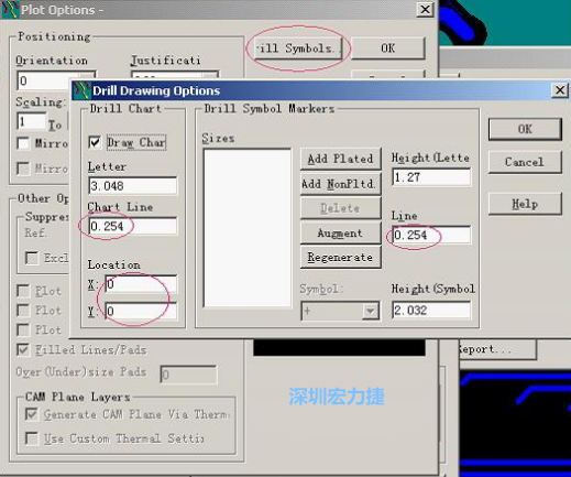 轉(zhuǎn)孔圖時(shí)也需在Customize Document欄點(diǎn)擊Option，在彈出的Plot Options-窗口中選擇Drill Symbols