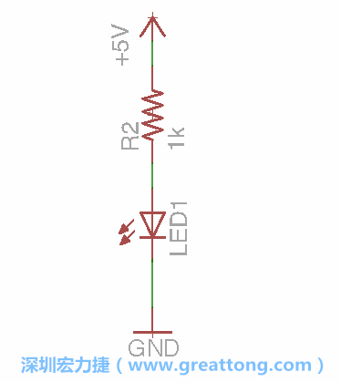 如圖所示放置一個開關(guān)（switch）、10K電阻器（10k resistor）和0.1μF的電容（0.1μF capacitor），并把開關(guān)的一端連到接地端上。