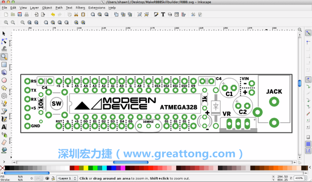 既然你有一個(gè)以電路板為背景的清晰影像了，使用向量工具將要絲印的圖像畫在上面吧，下面有一個(gè)例子。